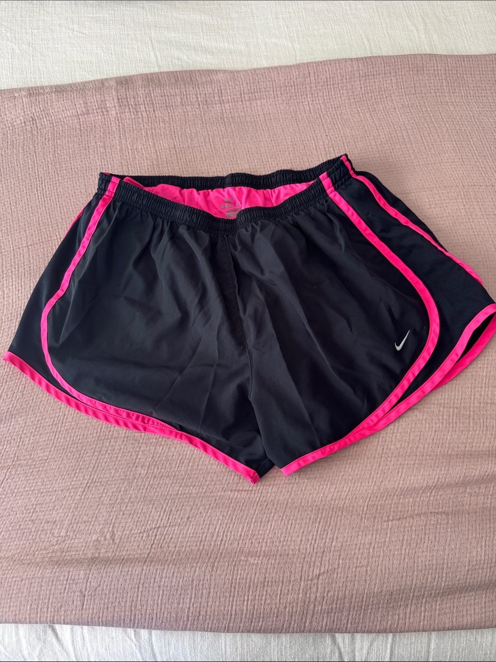 Nike Women’s Black Running Shorts with Hot Pink Trim